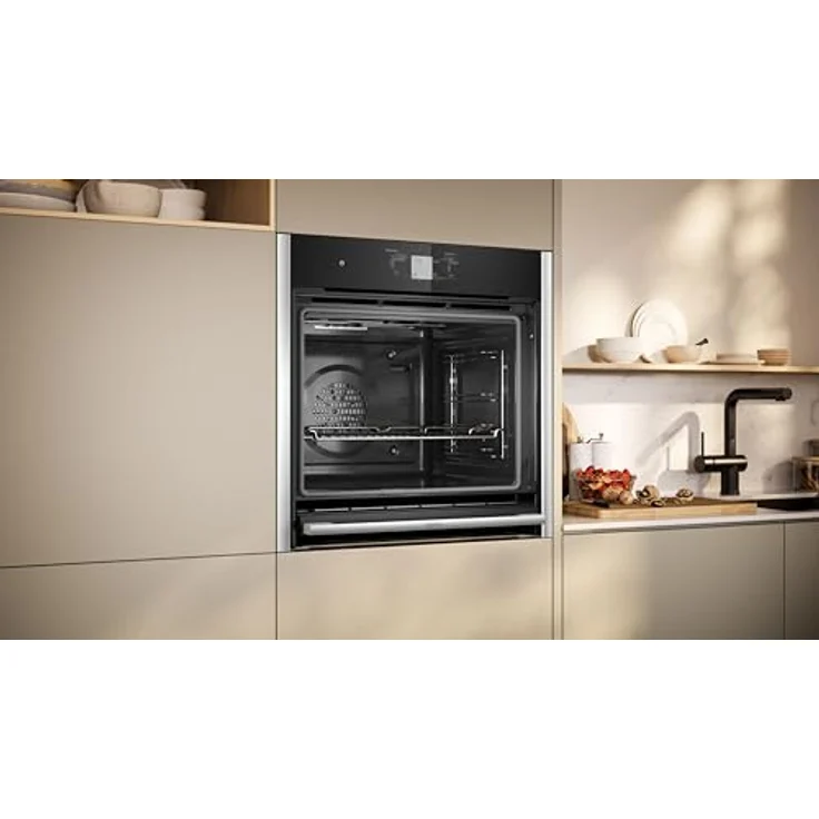 Neff B64CT73N0, N90, CircoTerm Slide und Hide Einbaubackofen, 60x60cm, Edelstahl, 6.8 Zoll Full Touch TFT-Farb- und Grafikdisplay,Pyrolyse, Home Connect, Multipoint Bratenthermometer – Bild 4