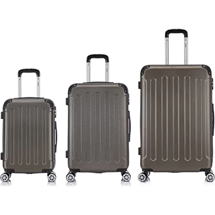 Flexot® F-2045 Koffer, Hartschale (3tlg. Set, Bronze-Gold) mit Zwillingsrollen für Vielflieger – Bild 2