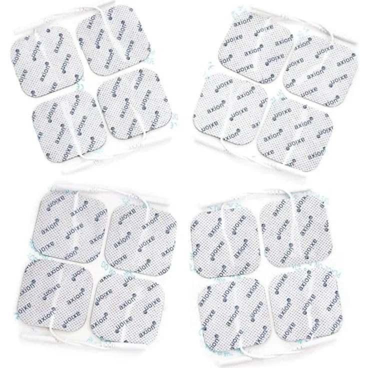 Axion Elektrodenpads 4x4cm, selbstklebende TENS EMS Elektroden mit 2mm Steckanschluss, 16 Stück для Prorelax und Promed