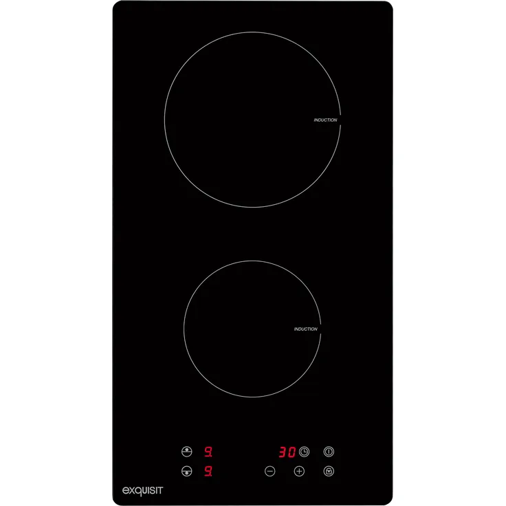 Exquisit EKI 300-2 Induktionskochfeld, Anzahl der Kochstellen 2, Anzahl der Leistungsstufen 9, Touch-Control, schwarz