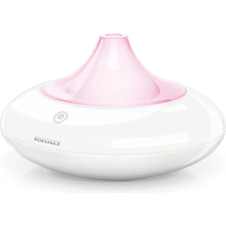 Soehnle Ravenna Design Aroma-Lufterfrischer mit Ultraschall, 10 W, Zerstäuber für eine Beduftung mit Wasser und Duftöl, Farbwechsel, Weiß – Bild 1