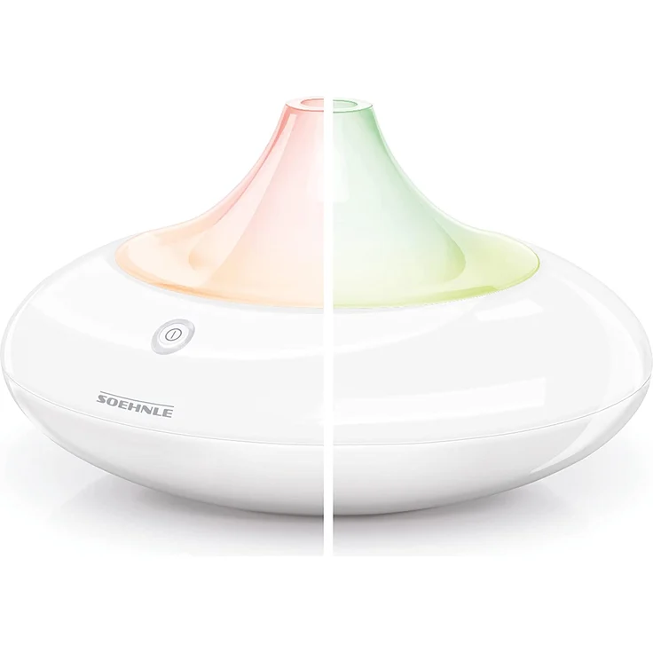 Soehnle Ravenna Design Aroma-Lufterfrischer mit Ultraschall, 10 W, Zerstäuber für eine Beduftung mit Wasser und Duftöl, Farbwechsel, Weiß – Bild 2