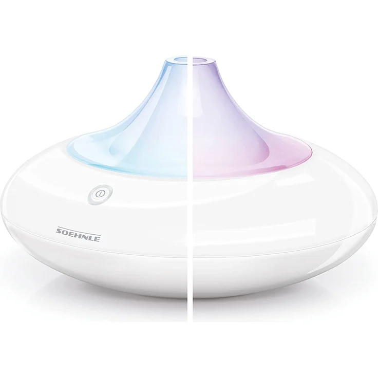 Soehnle Ravenna Design Aroma-Lufterfrischer mit Ultraschall, 10 W, Zerstäuber für eine Beduftung mit Wasser und Duftöl, Farbwechsel, Weiß – Bild 3