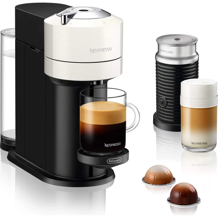 De'Longhi Nespresso Vertuo Next ENV120.WAE Kapselmaschine Bundle weiß inkl. Aeroccino Milchaufschäumer – Bild 1