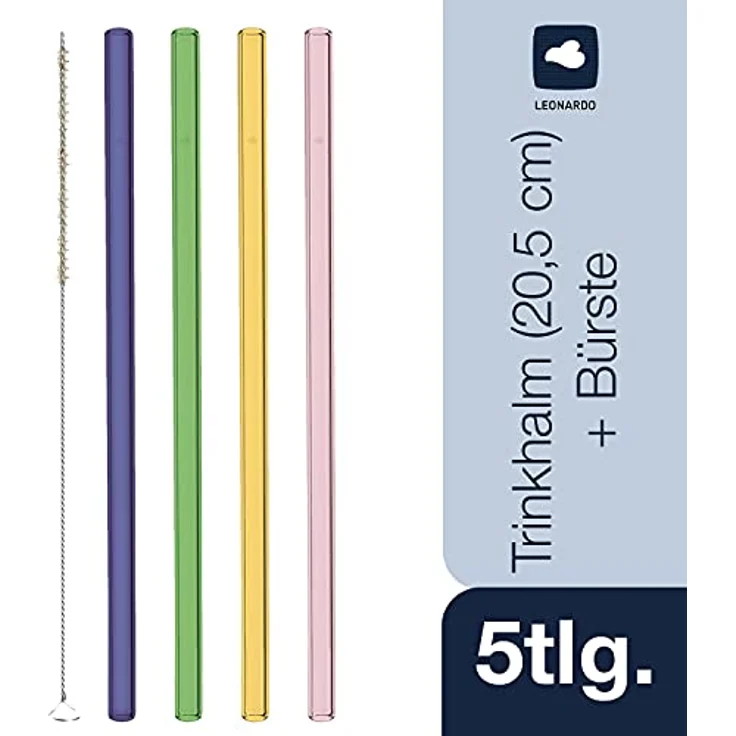 LEONARDO HOME 020940 CIAO Trinkhalm, Borosilikatglas – Bild 3