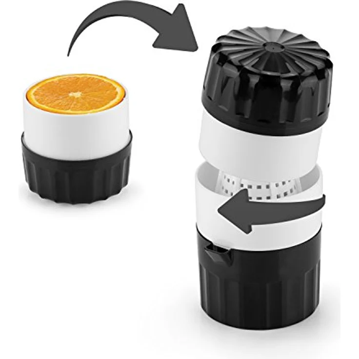 Börner Saftpresse (Schwarz) • Zitruspresse für frische Obst-/Gemüsesäfte • Entsafter mit Saftbehälter • Orangenpresse manuell • Fruchtpresse – Bild 4