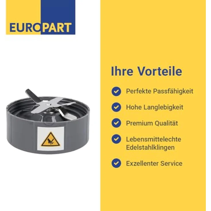 easyPART Extraktor-Klinge 6 Klingen, passend für NUTRiBULLET Standmixer NBM-BA028DL, schwarz – Bild 6