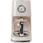 SILVA Schneider Kaffeemaschine Retro Style Nostalgia 150, Cremeweiß, 900 Watt, 1,5 Liter, 4-12 Tassen, Ziffernblatt für Warmhaltezeit, Abnehmbarer Filterbehälter, Warmhaltefunktion, Automatische Abschaltung