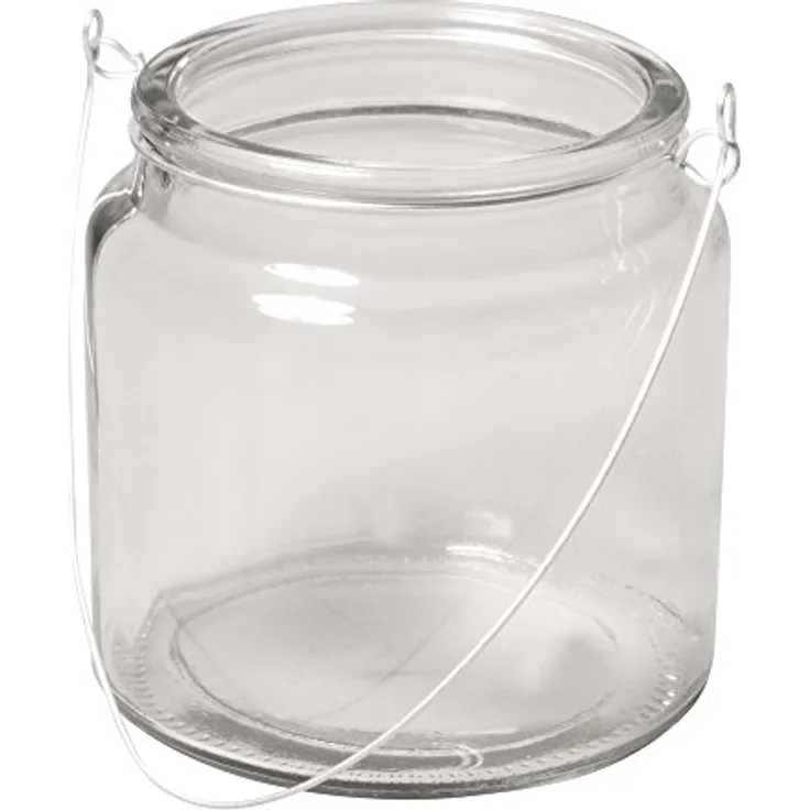 Rayher Glasgefäß mit Henkel, 10 cm Ø und 10 cm Höhe, bleifrei und lebensmittelsicher für Einkochen und Vorratshaltung