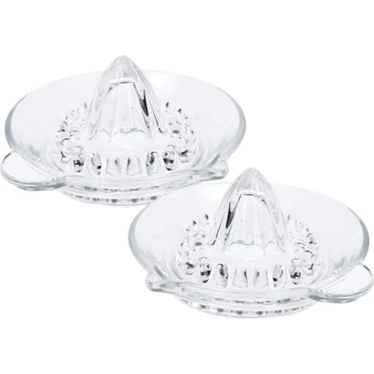 WESTCRAFT Manuelle Glas Zitruspresse, Zitronen-Presse mit Ausgießer, spülmaschinenfest, ideal zum Entsaften von Zitronen und Orangen (Bundle 2x) – Bild 1