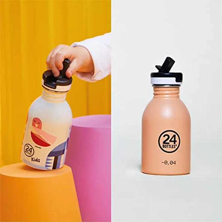24BOTTLES Kids - Edelstahl Trinkflasche mit Strohhalm, 500 ml, 100 % auslaufsicher, BPA-frei, ultraleicht für Mädchen und Jungen – Bild 6