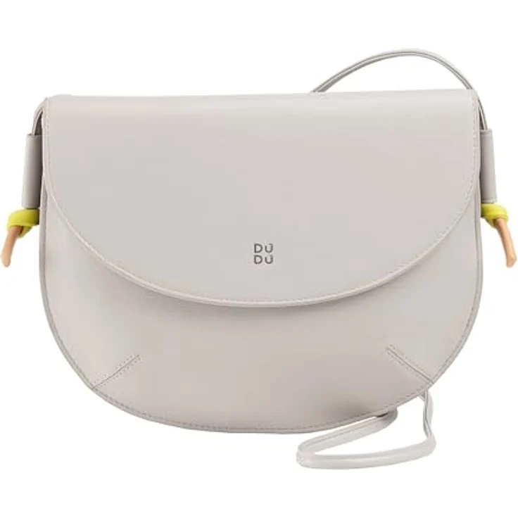 DuDu Skye Umhängetasche aus 100% Leder, grau, 21 cm x 16.5 cm – Bild 1