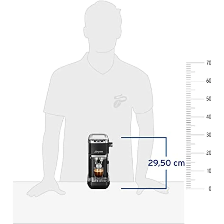 Tchibo Siebträger Espressomaschine „Lapressa“, mit Doppelauslauf und Milchaufschäumdüse (15 bar, 980ml Wassertank), inkl. zwei doppelwandigen Sieben, für Espresso und Milchschaum, schwarz - Preisvergleich – Bild 4