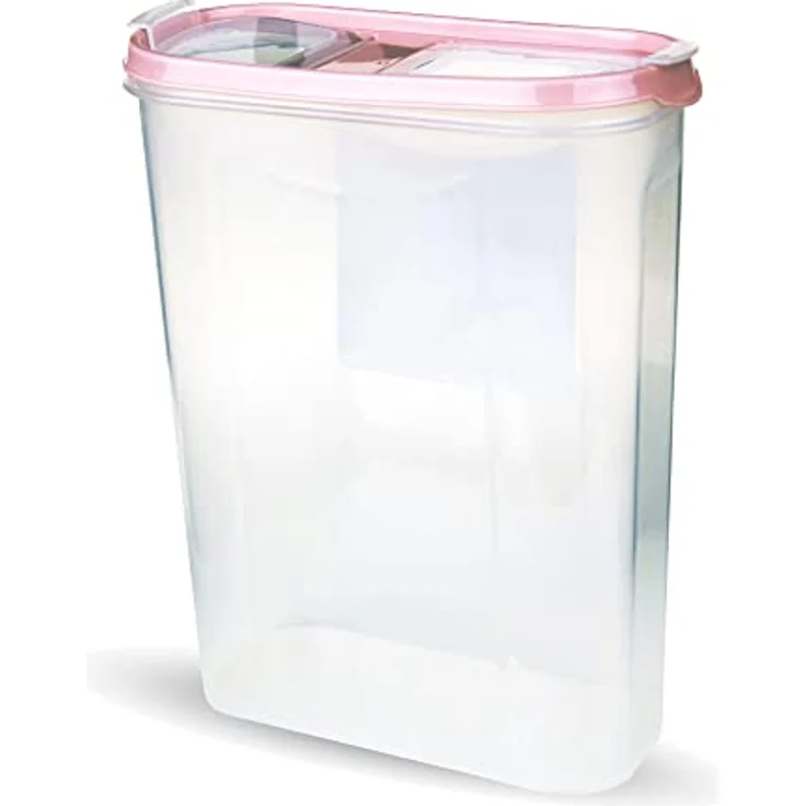 Bestlivings Vorratsdose Müslispender, 2,8 Liter mit luftdichtem Verschluss und 2 Öffnungen, transparent – Bild 1