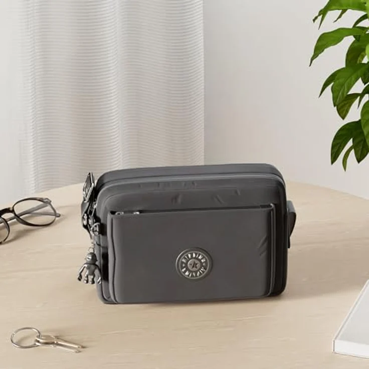 Kipling Basic Abanu M Umhängetasche 24 cm, robuste Schultertasche mit verstellbarem Schultergurt, Schwarz – Bild 2