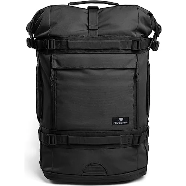 RUGSAK Explorer Reiserucksack Phantom Black – 18-Zoll Laptopfach, Handgepäck, Ergonomisch, Wasserabweisend, Alltag, Reise & Outdoor