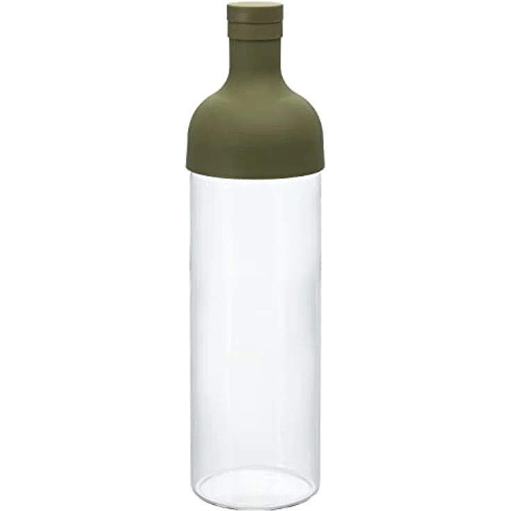 Hario Filter Bottle, Fib-75-OG, Kunststoff und Glas, olivgrün, 750 ml, 10 x 10 x 25 cm – Bild 2