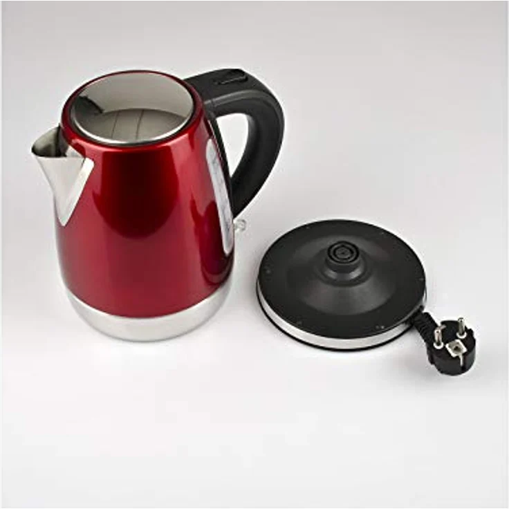 Girmi Bl32 kabelloser Wasserkocher aus Edelstahl, 1,2 l, 1630 W, Rot – Bild 2