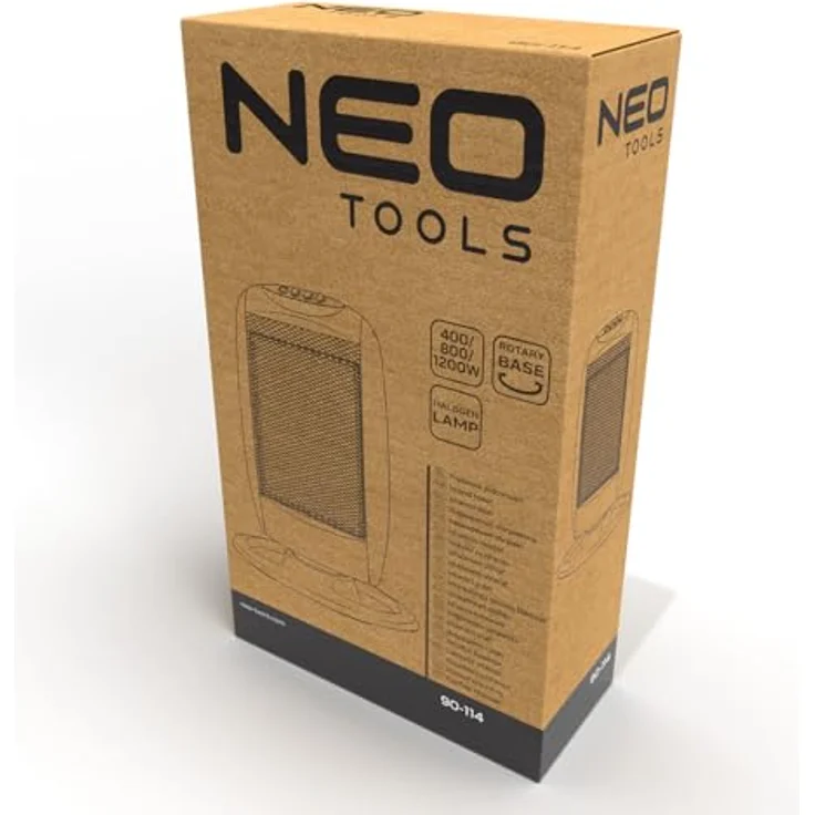NEO TOOLS Infrarot Standheizstrahler, Heizer Halogen Heizung 3 Heizstufen, leiser Betrieb, energieeffizient - für Büro, Wohnzimmer, Schlafzimmer (90-114) – Bild 5