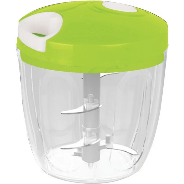 Cheffinger Manueller Zerkleinerer 900 ml, Küchenhacker mit Edelstahlklingen und Mixereinsatz, grün