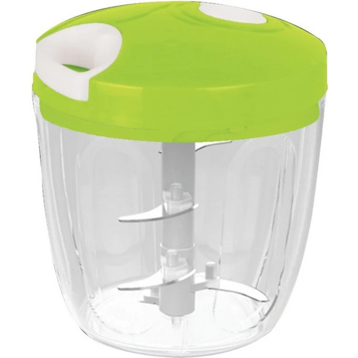 Cheffinger Manueller Zerkleinerer 900 ml, Küchenhacker mit Edelstahlklingen und Mixereinsatz, grün