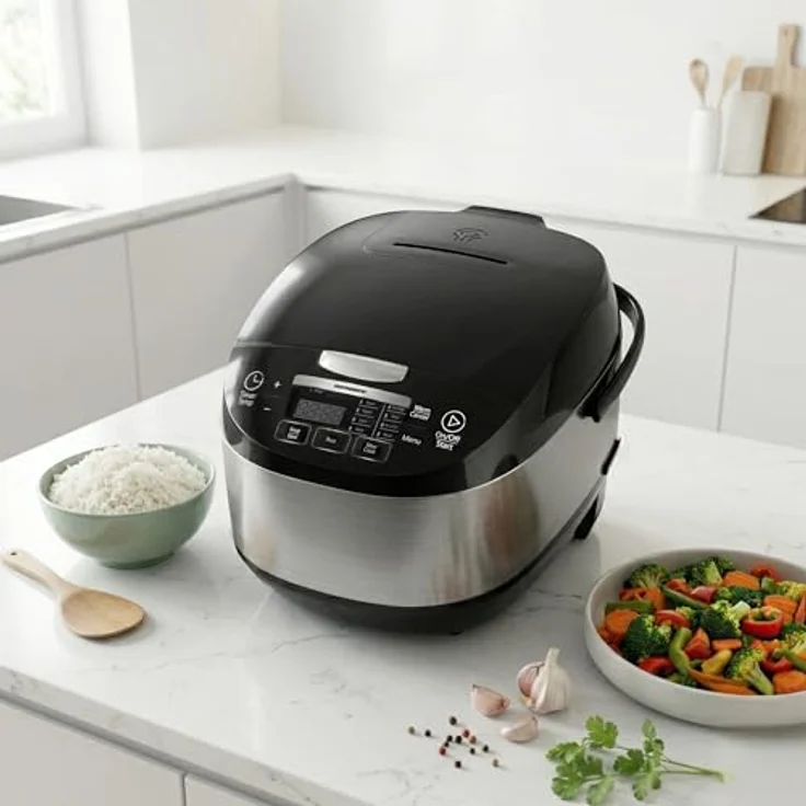 Heinner HMCK-5BK Multikocher 5 L, 770 W, Touch-Control, Timer, Warmhaltefunktion, Edelstahl Schwarz – Bild 6