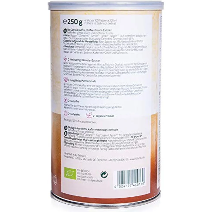 Naturata Getreidekaffee Instant Classic Demeter Bio 250g – Bild 2