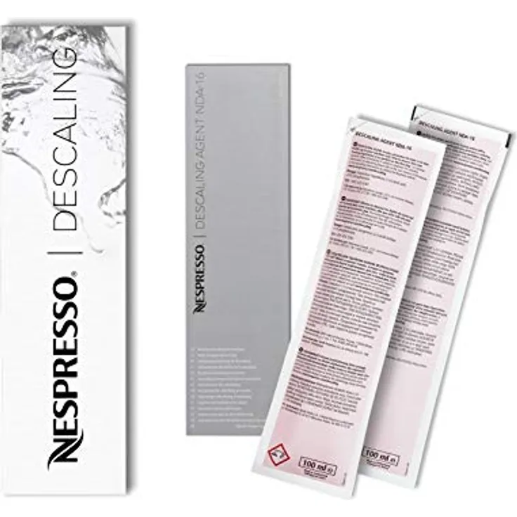 NESPRESSO Entkalker Set für Kaffeekapselmaschinen, 2er Pack Flüssigentkalker à 100ml, einfache & effektive Entkalkung