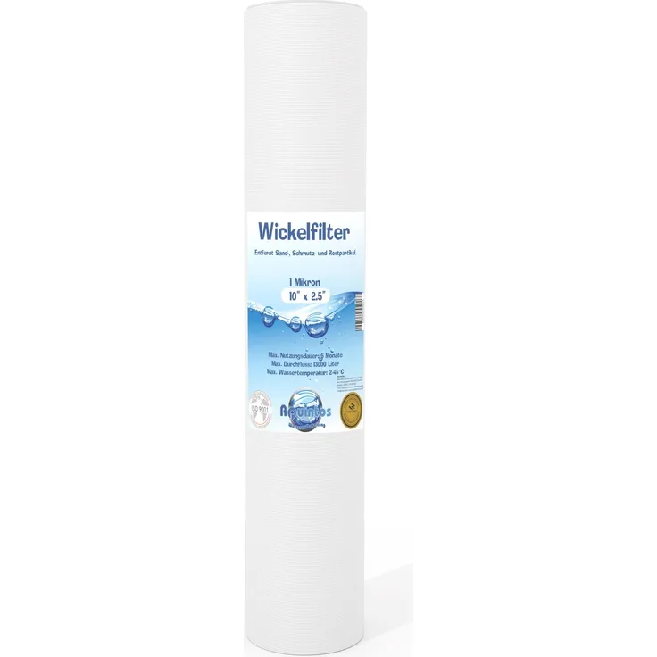 Aquintos-Wasseraufbereitung GmbH 10 Zoll Wasserfilter Trinkwasserfilter Hauswasserfilter Wickelfilter 1 Micron