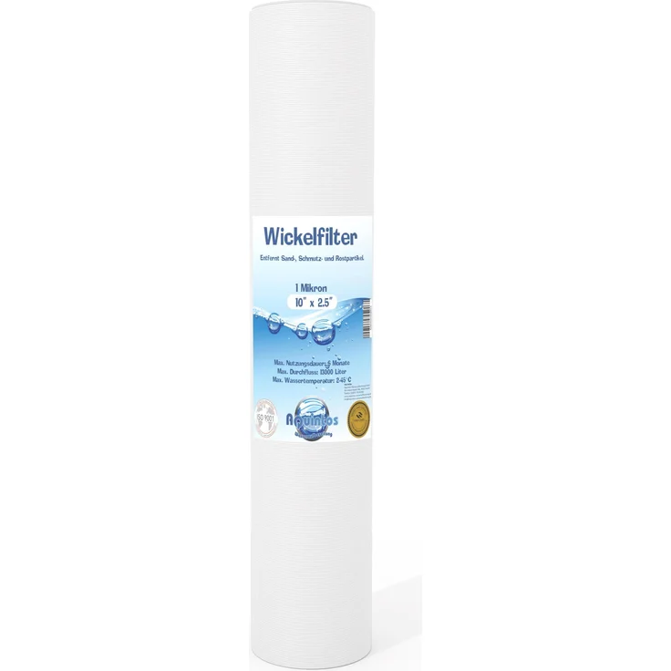 Aquintos-Wasseraufbereitung GmbH 10 Zoll Wasserfilter Trinkwasserfilter Hauswasserfilter Wickelfilter 1 Micron