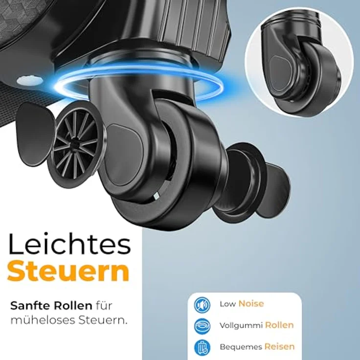 KESSER® Reisekoffer Set 4-teilig, Trolley Kofferset mit 3-Ziffern-TSA-Schloss, 360° Rollen, Teleskopgriff, inkl. Kosmetiktasche und Handgepäck – strapazierfähige Stoffkoffer für Business & Reisen – Bild 4