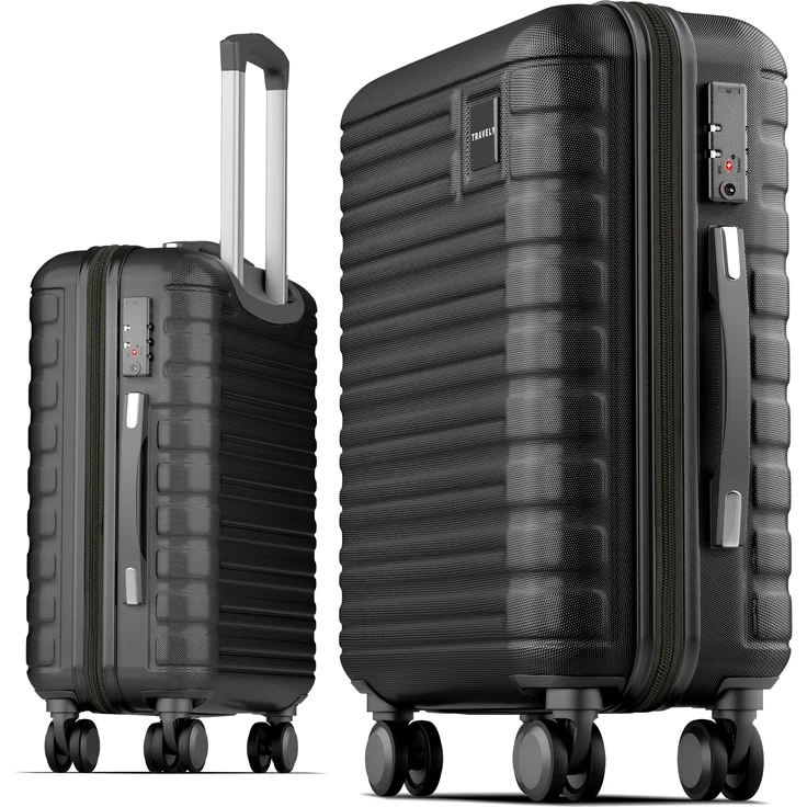 Travely Premium Handgepäck Koffer 55x40x20cm - 4 Rollen, Hartschalenkonstruktion, TSA-Zahlenschloss, 36-Liter Volumen – Bild 1
