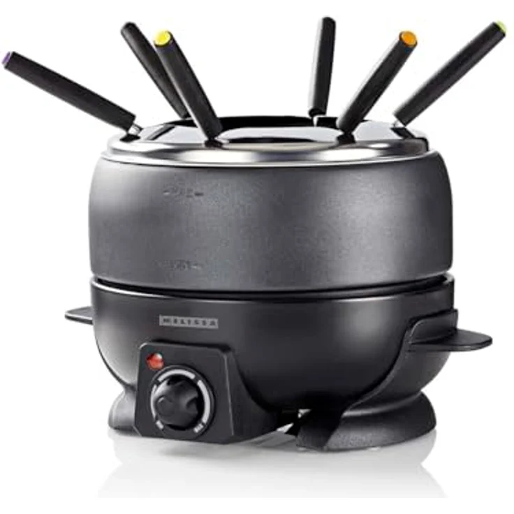 MELISSA Elektro-Fondue 16310236, 2.3 l für bis zu 6 Personen, Antihaftbeschichtung, verstellbarer Thermostat, rutschfeste Gummifüße – Bild 4