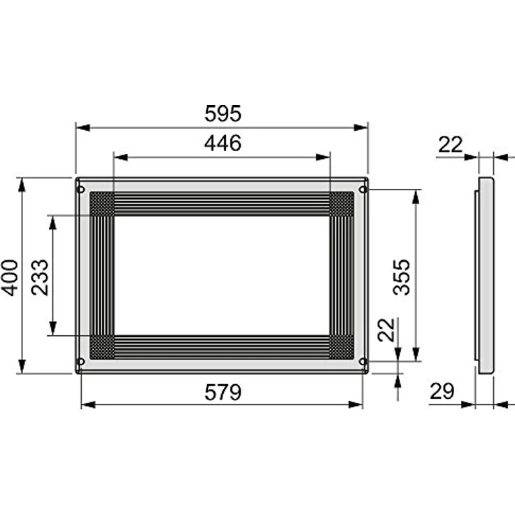 Emuca 8934725 Rahmen zum Einlassen von Mikrowellen in Möbel mit 60 cm aus grauem Kunststoff mit Metallüberzug – Bild 3