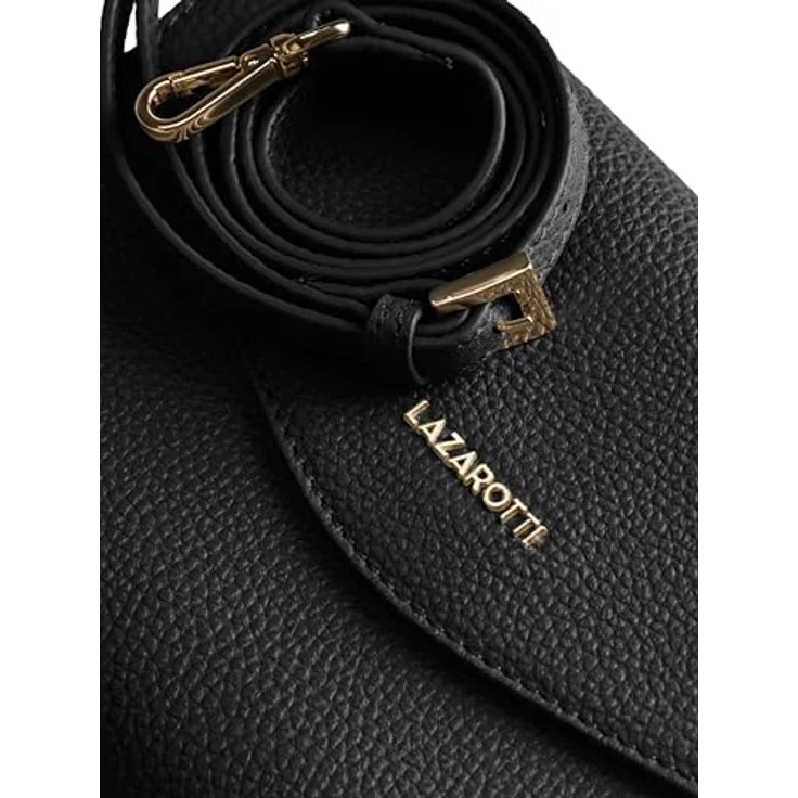 Lazarotti Bologna Leather Clutch, 23 cm Umhängetasche aus 100% Leder, schwarz – Bild 5