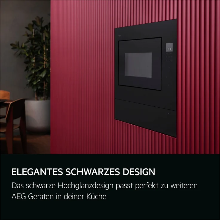 AEG TB6SM171DB Einbau Mikrowelle schwarz, 17 Liter, Touch-Bedienung mit SteamSet, Push-to-Open-Türsystem – Bild 1