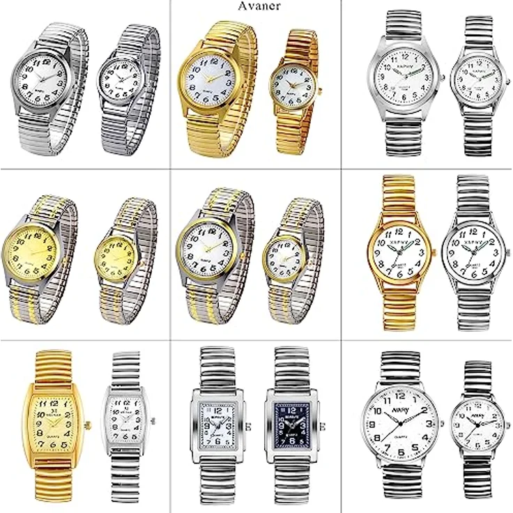 Avaner Armbanduhr mit großem Zifferblatt, Elegante Analog Quarzuhr für Männer und Frauen, elastisches Edelstahl-Armband, wasserdicht und komfortabel – Bild 2