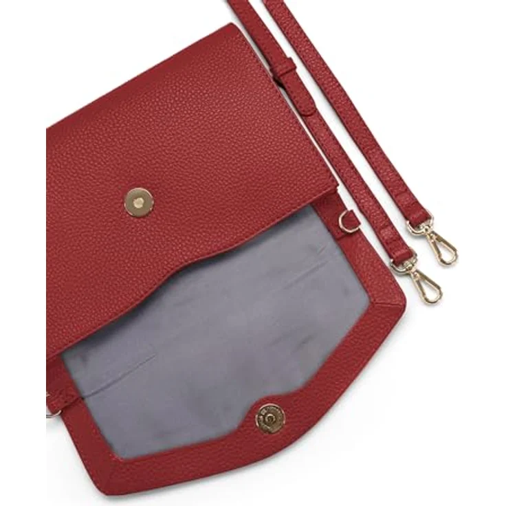 Lazarotti Bologna Leather Clutch, Umhängetasche aus 100% Leder, 23 cm, rot – Bild 3