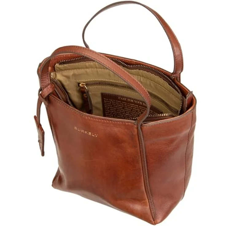 Burkely Umhängetasche, Klassische Schultertasche mit verstellbarem Schulterriemen, Braun – Bild 5