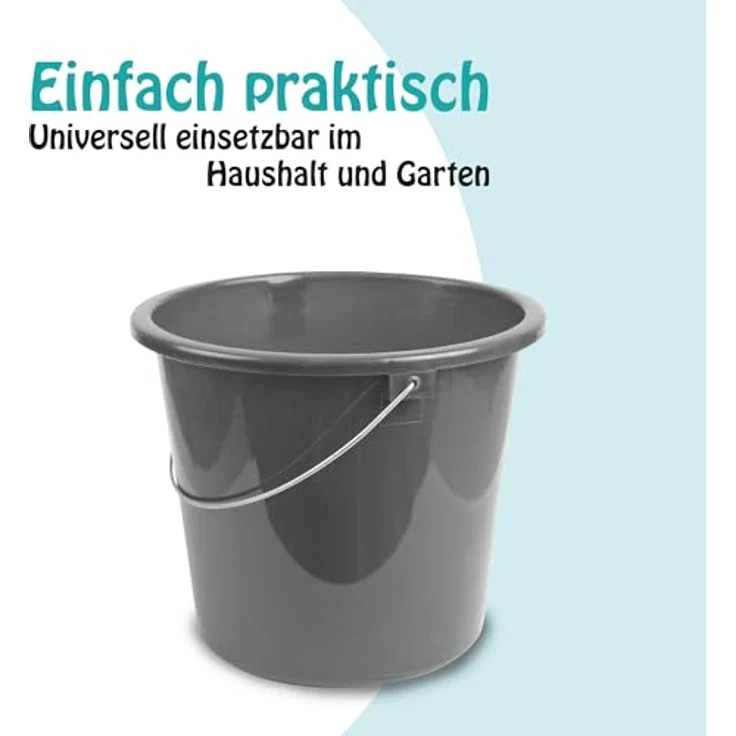ProHome Putzeimer Kunststoff mit Metallbügel, 10 Liter, BPA-frei, stapelbar, in Blau oder Anthrazit, Made in EU – Bild 7