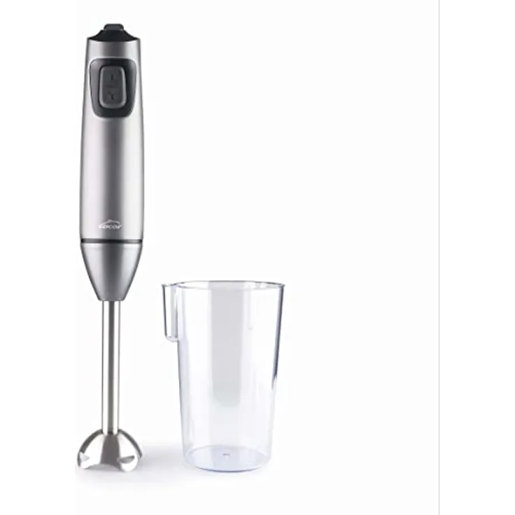 Lacor - 61668 - Elektrischer Beater Titan Pro 600W mit Bajonettverschluss, enthält TURBO Funktion, inklusive Glas 600ml, Maße 8,5x6,28x39,7 cm, Graphit