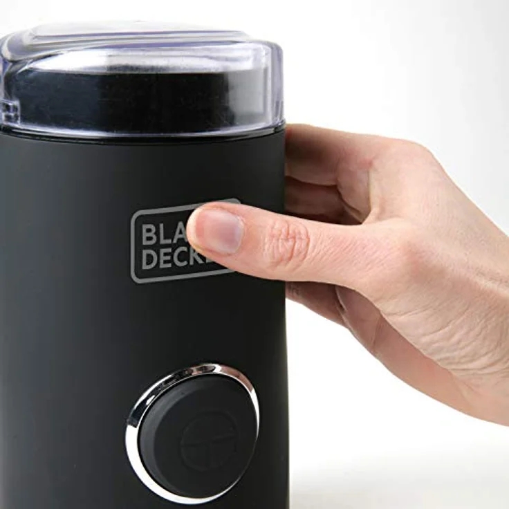 Black + Decker BXCG150E - Elektrische Mühle für Kaffee, Nüsse, Gewürze, Samen. Schnell, 150W, 50g, Behälter und Klingen aus Edelstahl, Schwarz, – Bild 2