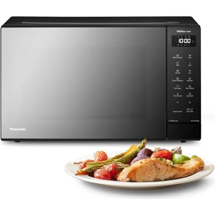 Panasonic NN-GT65QBEPG Mikrowelle Schwarz 1000W mit Grillfunktion, digitalem Timer, 23 Automatikprogrammen, LCD-Display