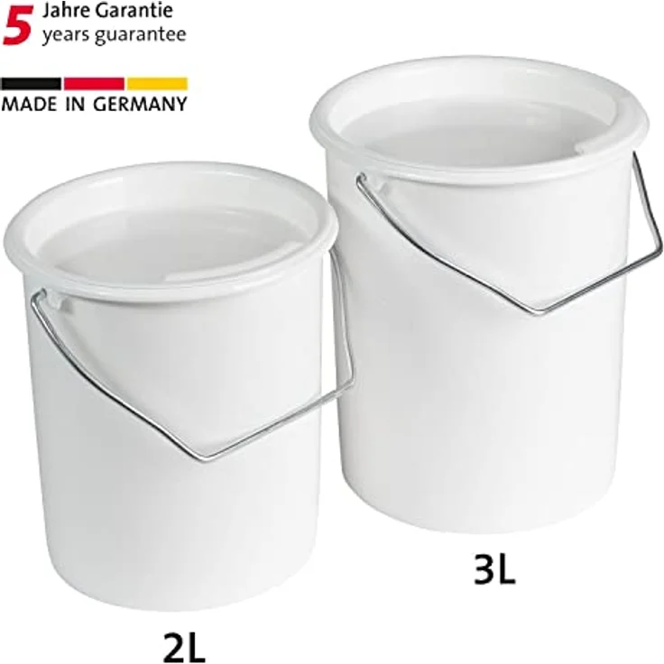 Westmark 2 Milch-/Vorrats-/Futtereimer mit Henkel und Deckel, Füllvermögen: 2 L und 3 L, Kunststoff, Maxi, Weiß, 237922E7 – Bild 2