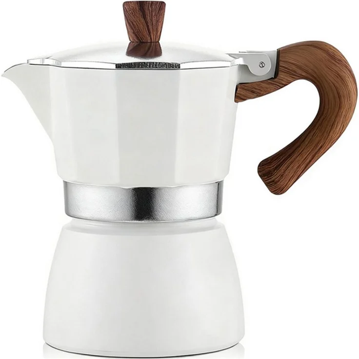 Onestyle KM10 Espressokocher, Aluminiumguss mit Korbfilter, Sicherheitsventil und Cool-Touch-Griff, 1 Tasse/50 ml