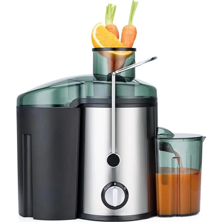 Wilfa JU1S-400 Entsafter, für Gemüse und Obst, aus rostfreiem Stahl, mit 2 Geschwindigkeitsstufen, 400 Watt, 0,45L Saftbehälter, 1,5 L Fruchtfleischbehälter, silber - Preisvergleich – Bild 4