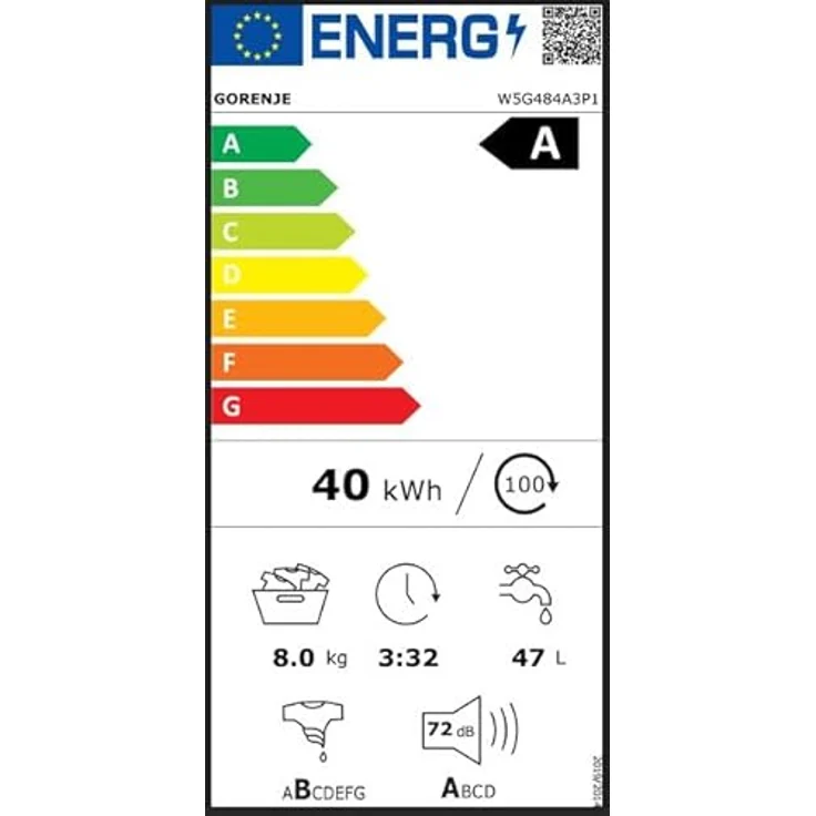 Gorenje W5G484A3P1 Waschmaschine 8 kg, 1400 U/min., WiFi-fähig, AdaptTech, UltraClean, weiß – Bild 15
