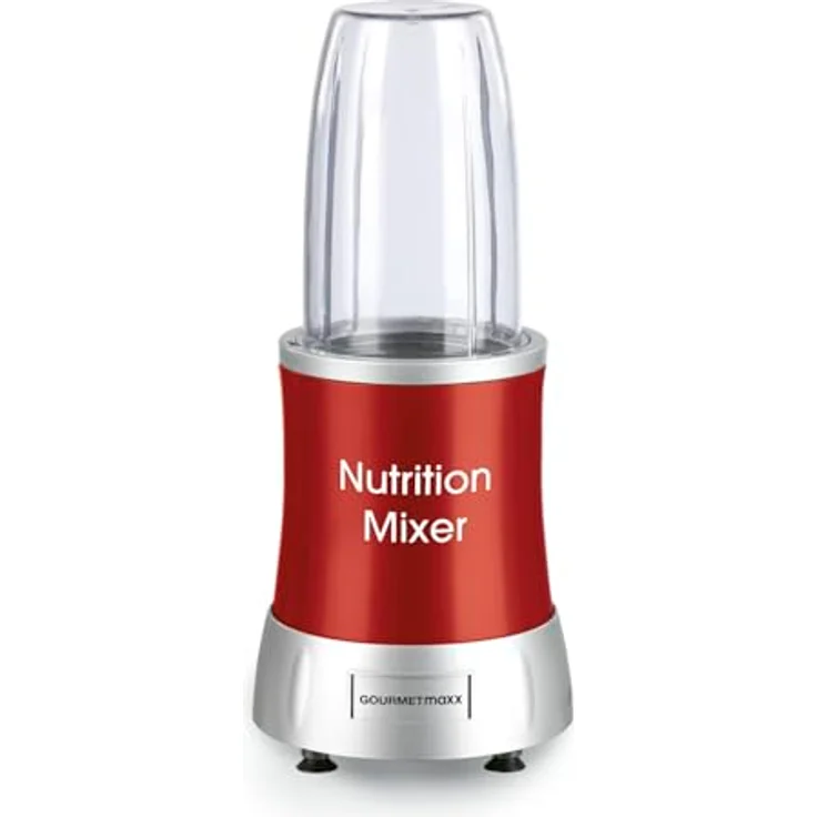 GOURMETmaxx Nutrition Mixer Deluxe 10-teiliges Set für Smoothies & Co. | 22.000 Umdrehungen für extra vitaminreiche Smoothies aus Obst & Gemüse | Inklusive 3 Bechern, To-Go Deckel, Rezepten und mehr – Bild 2