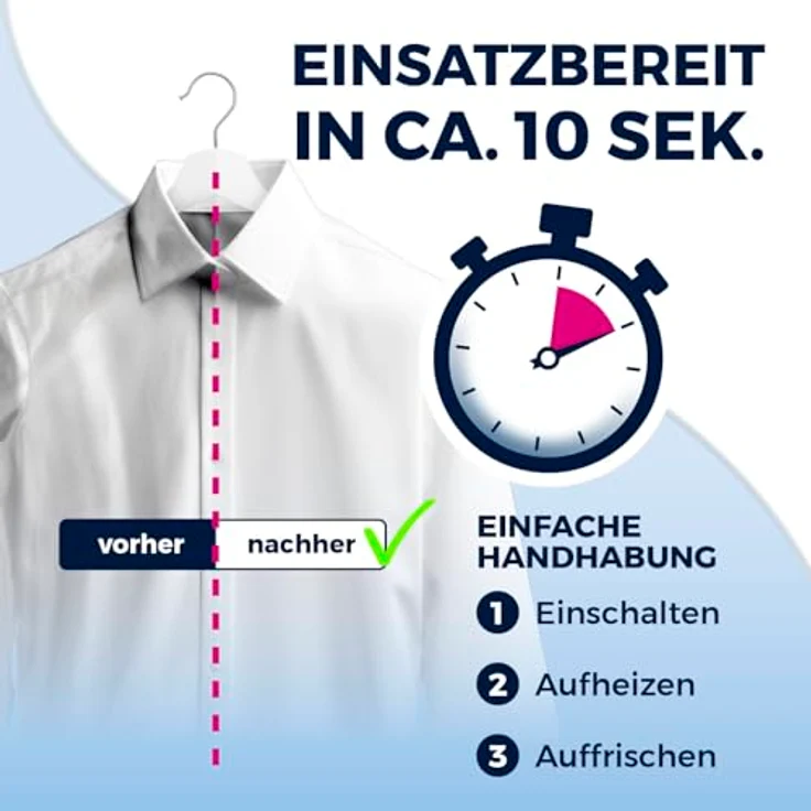 CLEANmaxx 2in1-Dampfbürste, effiziente Steam-Funktion mit 1200 Watt, kurzer Vorheizzeit und 130-ml-Wassertank – Bild 3