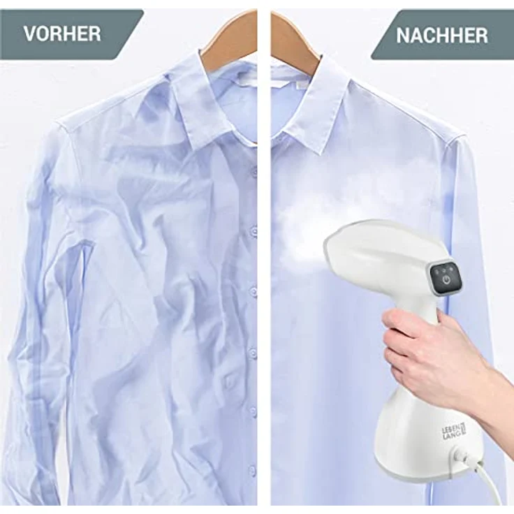 LEBENLANG Steamer Dampfglätter (1500W, 300ml, Quick & Go Automatik) LCD Hand Dampfbürste Dampfglätter Kleidung & Hemden bügeln - Dampfbügler Reise Bügeleisen Dampf Bügel - Steam Iron Bügelmaschine – Bild 3